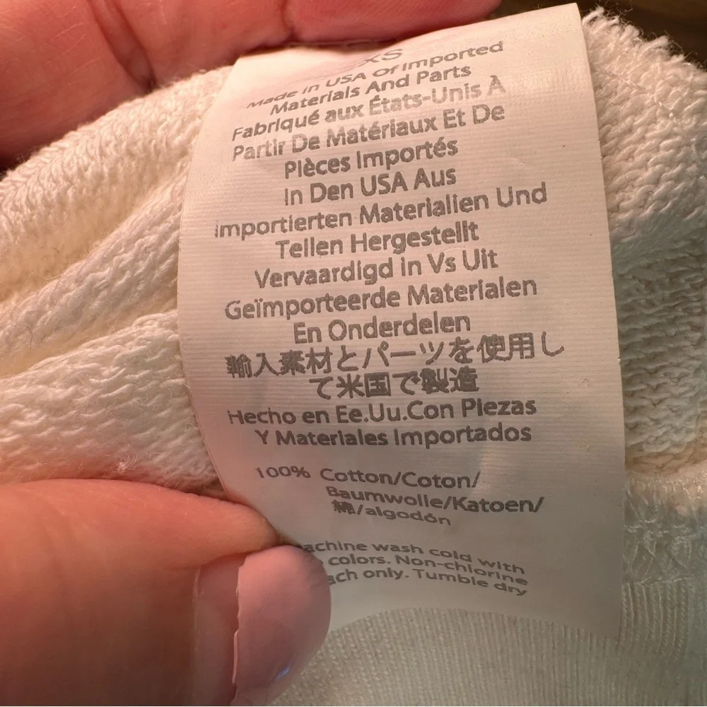 J Crew x Charity Water white,‎ crew neck sweatshirt size XS